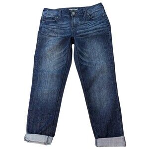 Maurices Straight Jeans 9/10 Mid Rise Dark Blue Denim Juniors NWOT